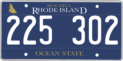 RI license plate 225302