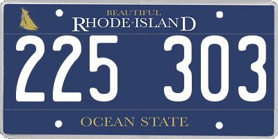 RI license plate 225303