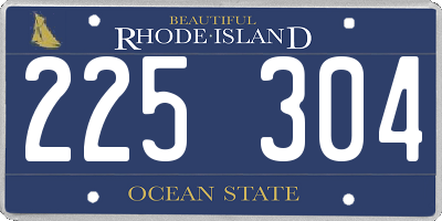 RI license plate 225304