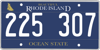 RI license plate 225307