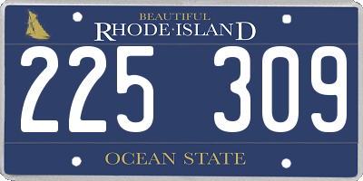 RI license plate 225309