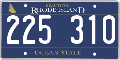 RI license plate 225310