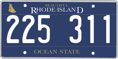 RI license plate 225311