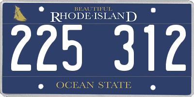 RI license plate 225312