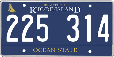 RI license plate 225314