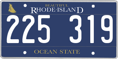 RI license plate 225319