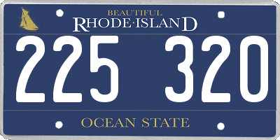 RI license plate 225320