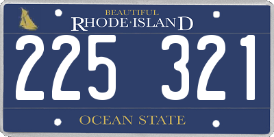 RI license plate 225321