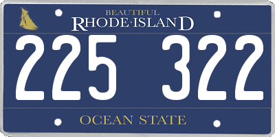 RI license plate 225322