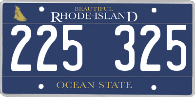 RI license plate 225325