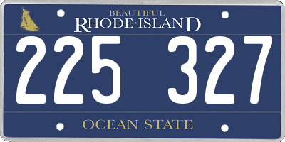 RI license plate 225327