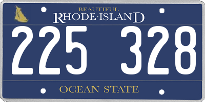 RI license plate 225328