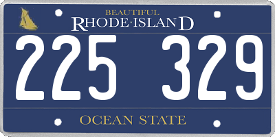 RI license plate 225329