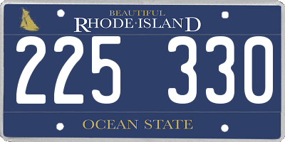 RI license plate 225330
