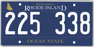 RI license plate 225338