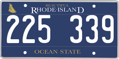 RI license plate 225339