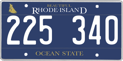 RI license plate 225340