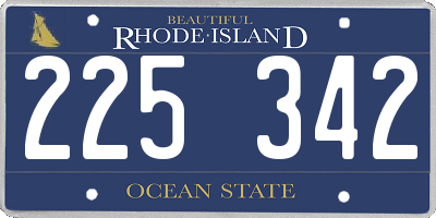 RI license plate 225342