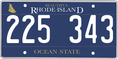 RI license plate 225343