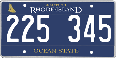 RI license plate 225345