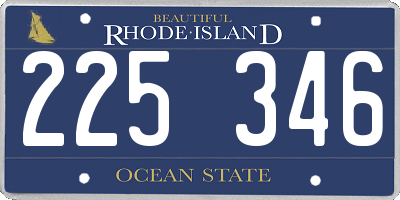 RI license plate 225346