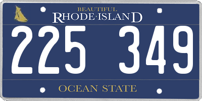 RI license plate 225349