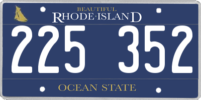 RI license plate 225352
