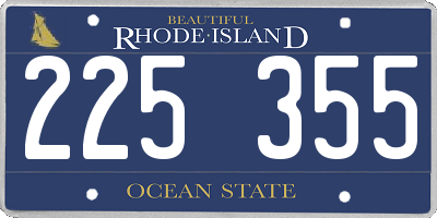 RI license plate 225355