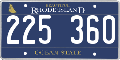 RI license plate 225360