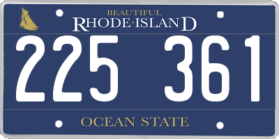 RI license plate 225361