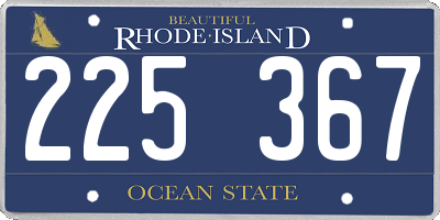 RI license plate 225367