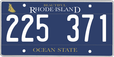 RI license plate 225371