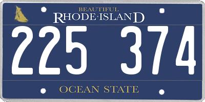 RI license plate 225374
