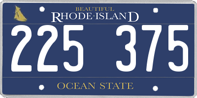 RI license plate 225375