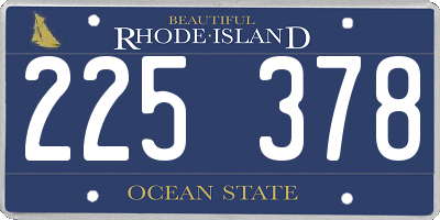 RI license plate 225378