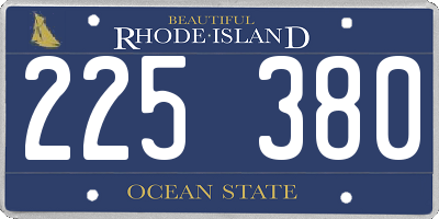 RI license plate 225380