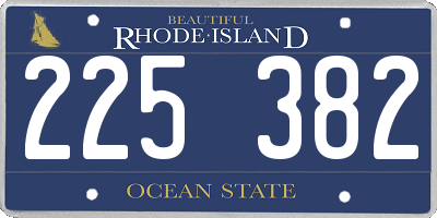 RI license plate 225382