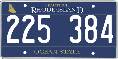 RI license plate 225384