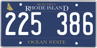 RI license plate 225386
