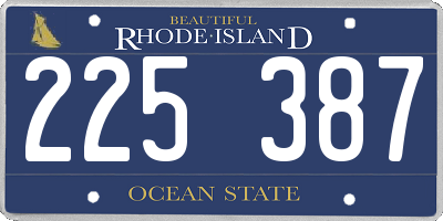 RI license plate 225387