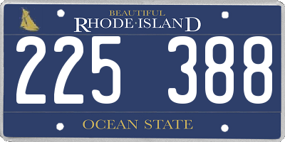 RI license plate 225388