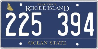 RI license plate 225394