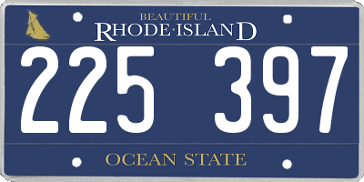 RI license plate 225397