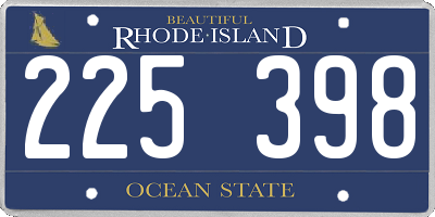 RI license plate 225398