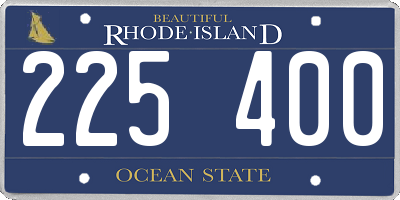 RI license plate 225400