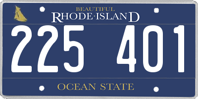 RI license plate 225401