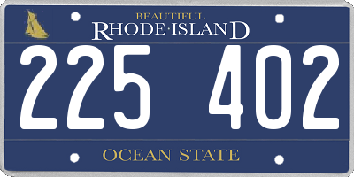 RI license plate 225402