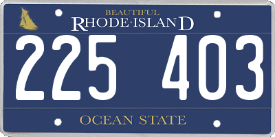 RI license plate 225403