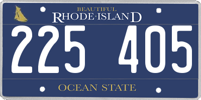 RI license plate 225405