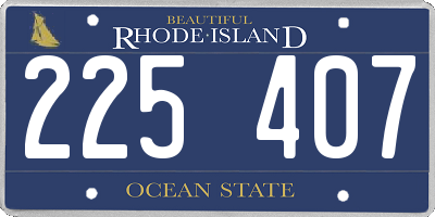 RI license plate 225407